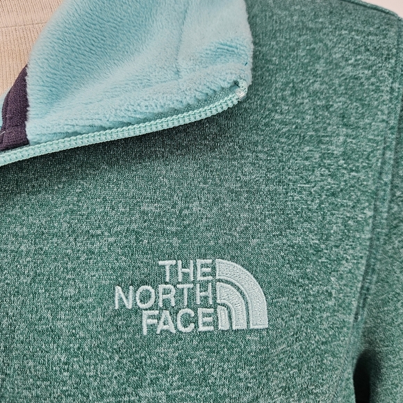 The North Face Jacket Blue Green Long Sleeve Full Zip Fleece Coat Large - Picture 6 of 11
